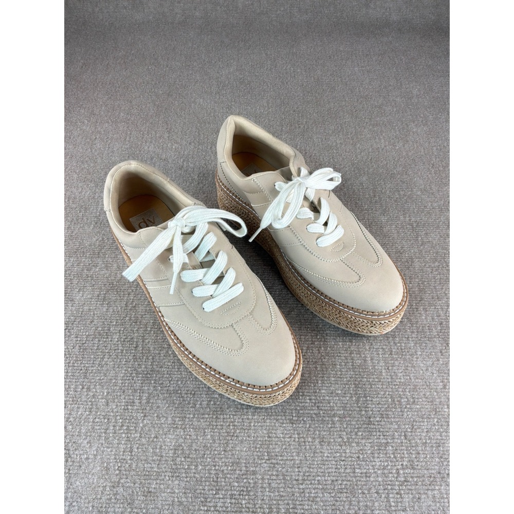 Dolce Vita DV Womens Beige Espadrille Platform Sneakers Lace Up Shoes